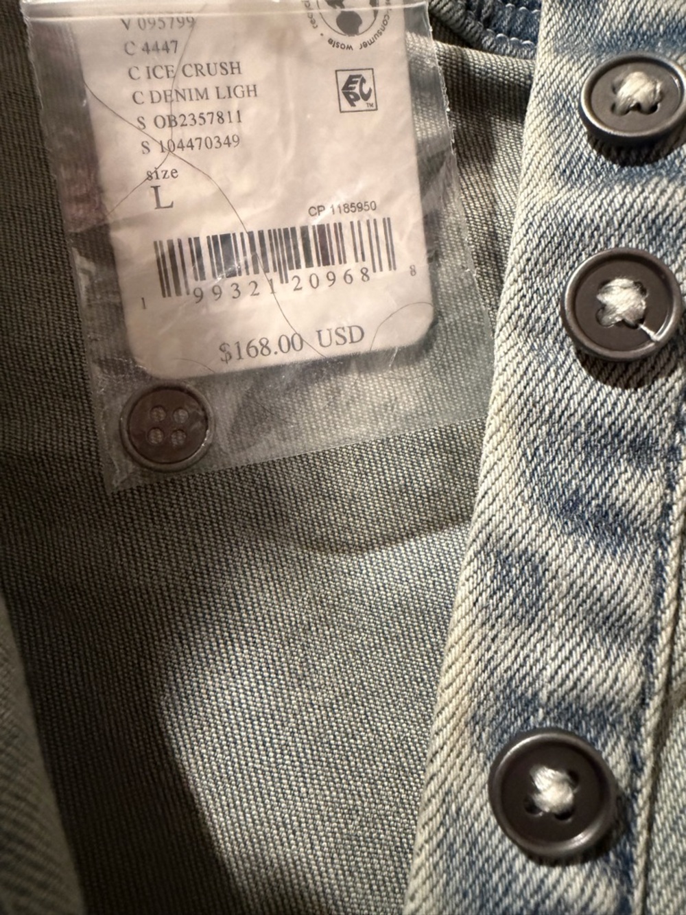 We The Free Light Wash Denim Button-Front  Dress - Light Blue 🔥 Size L - Picture 7 of 7